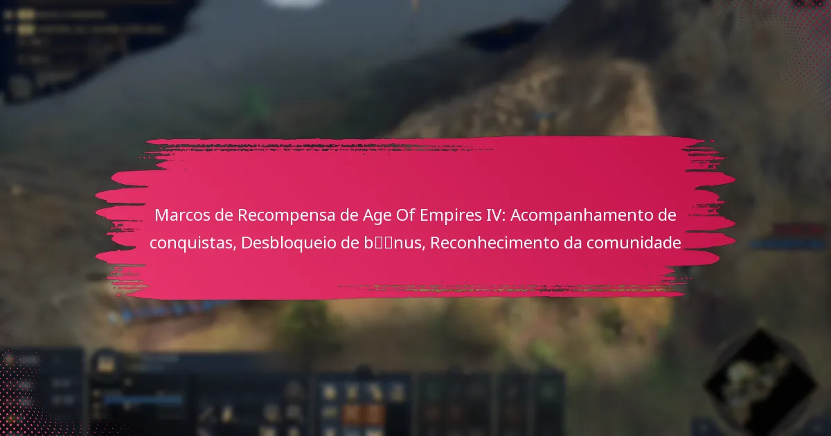 Marcos de Recompensa de Age Of Empires IV: Acompanhamento de conquistas, Desbloqueio de bónus, Reconhecimento da comunidade