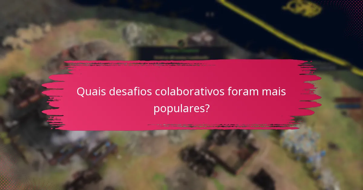 Quais desafios colaborativos foram mais populares?