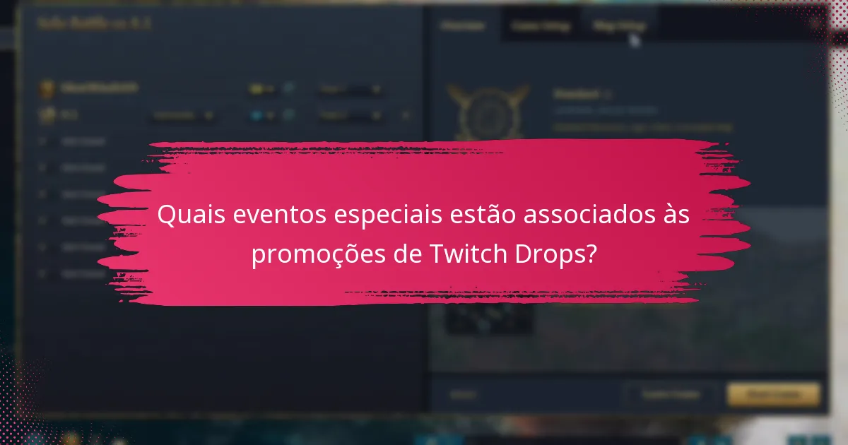 Quais eventos especiais estão associados às promoções de Twitch Drops?
